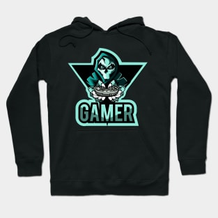 Gamer Skull Reaper Graphic - Game all Night Hoodie